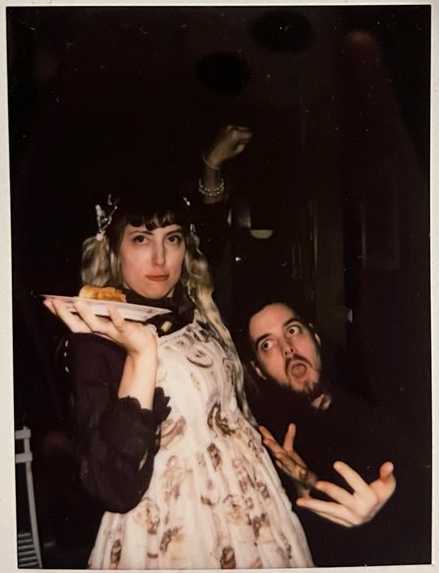 Lucie and fabY w/ cake