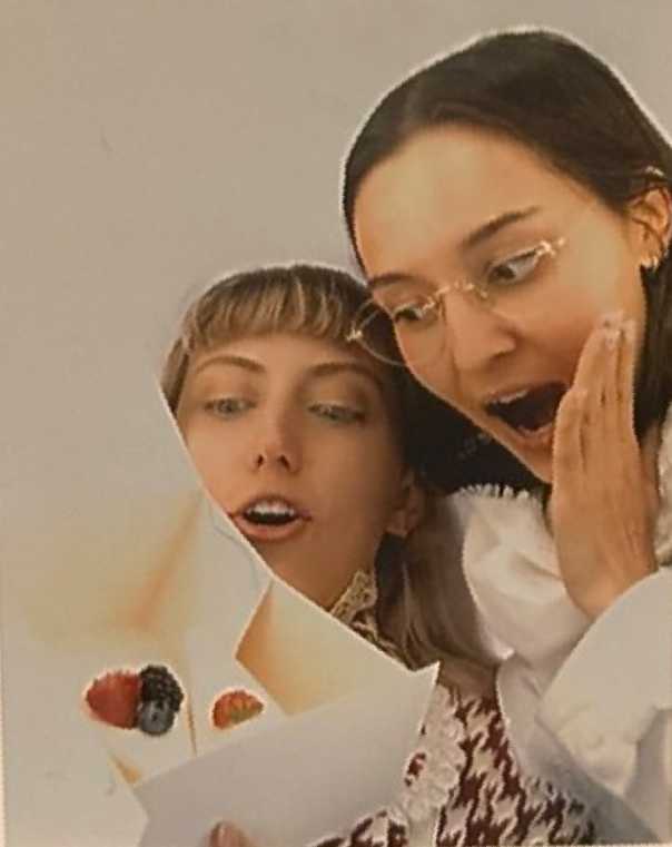 Lucie and Tina w/ cake